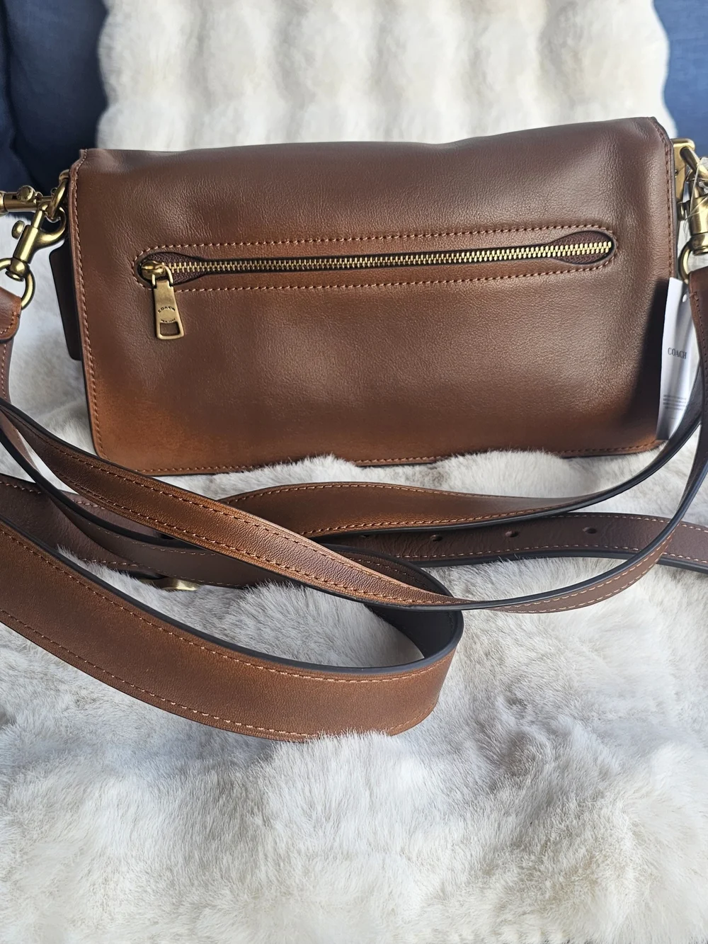 Coach Brown Loved Leather Tabby 26 with Gold Hardware